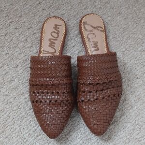 Sam Edelman Chestnut Woven Mules